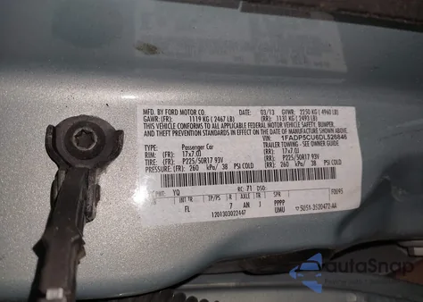 2013 Ford C-Max Energi Sel z USA, uszkodzony, nr VIN 1FADP5CU6DL526846